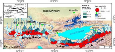 Evaluating the variability of glacial lakes in the Kyrgyz and Teskey ranges, Tien Shan
